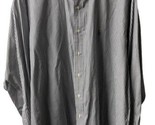 Ralph Lauren Striped Shirt Mens 17 34 Gray White Vertical Dressed Button... - $19.41
