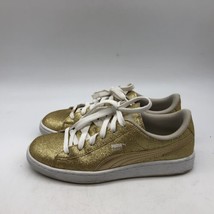 Puma Women&#39;s Basket Platform Gold Glitter Sneakers 7 C - £15.82 GBP