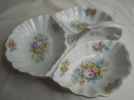 3 section Rose Floral Antique Reflections by Godinger Bowl Dish with Han... - $49.99