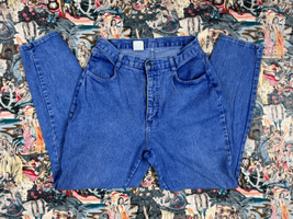 Vtg 1980s High Waist Heather Blue Denim Tapered Mom Jeans Sz 11 29” Waist - £38.07 GBP