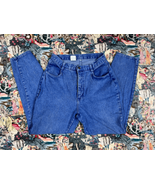 Vtg 1980s High Waist Heather Blue Denim Tapered Mom Jeans Sz 11 29” Waist - £38.05 GBP