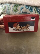 Dickens Collectables 2-HORSE Drawn Covered Convertible Carriage Hand Painted - £20.31 GBP