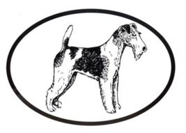 Fox Terrier Decal - Dog Breed Oval Vinyl Black &amp; White Window Sticker - £3.19 GBP