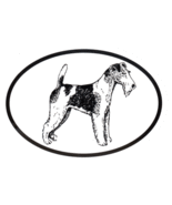 Fox Terrier Decal - Dog Breed Oval Vinyl Black &amp; White Window Sticker - £3.14 GBP
