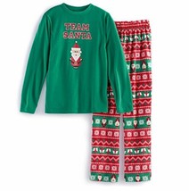 Toddler Boys Team Santa Top &amp; Fleece Bottoms Pajama Set, Red &amp; Green, Si... - $11.13