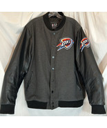 Oklahoma City Thunder Ultra Game Jacket Size XL Patches Leatherette Slee... - £28.54 GBP