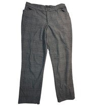 Lee Dress Pants Womens 8P Relaxed Fit Grey Plaid Mid Rise Straight Leg T... - $17.99