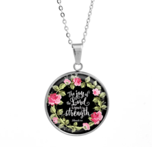 The Joy of the Lord is Your Strength Necklace Pendant Catholic Christian... - £11.79 GBP