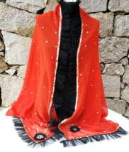 Vintage Beaded Red Dupatta Bridal Pakistani Indian Sequin Scarf Stole We... - £36.63 GBP