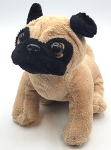GANZ Webkinz Lil Kinz Pug Plush Puppy Dog 6&quot;  HM105 Tan Black Toy Collectible - £13.54 GBP