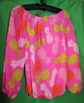 Macbeth Collection Margaret Josephs Hot Pink Pineapple Women&#39;s Blouse Si... - £47.20 GBP