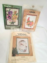 Vintage Crewel Candlewicking Stitch Kits Leasure Arts Caron Cornucopia Pansy - $19.78