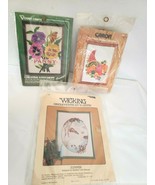 Vintage Crewel Candlewicking Stitch Kits Leasure Arts Caron Cornucopia P... - £15.55 GBP