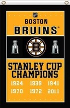 Boston Bruins Stanley Cup Champions Vertical Flag 3X5Ft Polyester Digita... - $18.00