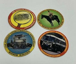 Lot 4 LA County Sheriff’s Department POG  Milk Cap Slammers Vtg Advertising - £15.53 GBP