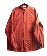 LL Bean Shirt Men&#39;s XXL Tall Red Maroon Plaid Long Sleeve Wrinkle Resistant - $25.74