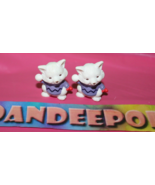 Hallmark 2 Piece Merry Miniatures White Fox In Sweater Figurines Vintage... - $19.79