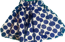 Rainbow Mini Skirt Matching Scarf Blue and White Large Polka Dots Preppy... - $24.72