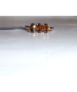 10K White Gold Brown Sphene Oval &amp; Diamond 3-Stone Ring, Size 7, 1.70(TC... - $260.71 CAD