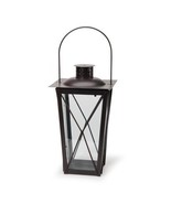 Tapered Black Metal Candle Lantern: 6.75 X 6.75 X 11.875 Inches - £39.00 GBP