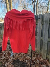 MICHAEL Michael Kors Fringe Cowl Neck Tunic Sweater XS Red - £22.51 GBP