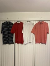 FootJoy FJ Large LOT OF 4 Mens Golf Button Polo Striped/Solid Shirt - $56.10