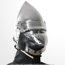 Pig Face Bascinet Jousting Medieval Helmet 18G Hound Skull - £97.32 GBP