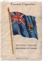 British Empire Blue Ensign Of Canada Flag Kensitas Cigarettes Silk Trade Card - £3.15 GBP