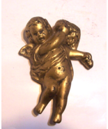 Antiqued Goldtone Hand Painted Cherub Angel Ceramic Wall Hanging Limited... - £15.55 GBP