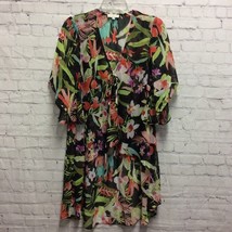 Chenault Womens Swim Cover Up Multicolor Floral Front Tie Aloha Tropical M - $15.35