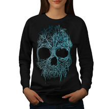Wellcoda Nature Tree Metal Skull Womens Sweatshirt, Angel Casual Pullover Jumper - £22.86 GBP+