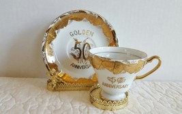 Vintage Norcrest 50 Golden Anniversary Cup and Saucer Made in Japan Excellent - £11.79 GBP