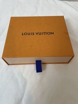 Original Louis Vuitton Slide Drawer Box  5.5&quot; X 9” X 2” Blue Tab With Dust Bag - £7.50 GBP