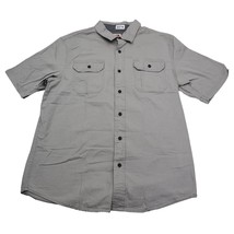 Wrangler Button Up Shirt Mens Medium M Gray Stretch Western Outdoor Work Flex B2 - £14.24 GBP