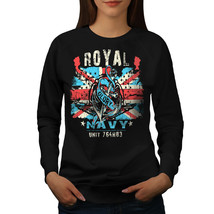 Wellcoda Royal Navy Glory UK Womens Sweatshirt, British Casual Pullover Jumper - £22.91 GBP+