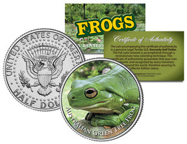 AUSTRALIAN GREEN TREE FROG * Collectible Frogs * JFK Kennedy Half Dollar... - $8.56