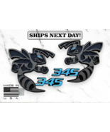 345 Hornet Badges Emblem BEE (2) Light Blue Eye BADGES Fender Angry  Agg... - £30.23 GBP