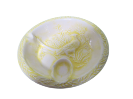 Vintage Antique Yellow Ceramic Pipe Ashtray Phesant Scene 8.5&quot; Diameter - £38.77 GBP