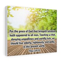 Express Your Love Gifts Bible Verse Canvas for The Grace of God Titus 2:11-12 Ch - £54.94 GBP