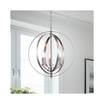 Warehouse of Tiffany 3-Light Setsus Globe Chandelier - Nickel - $163.15