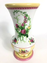 Laura Ashley FTD Vase Floral French Country Square Ceramic Pedestal Tower VTG - £23.41 GBP