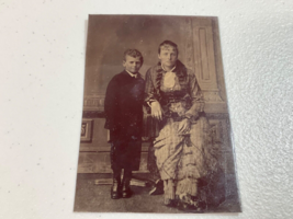 Vintage Tintype Photograph Mother And Son 19th Century Clothing - £9.92 GBP
