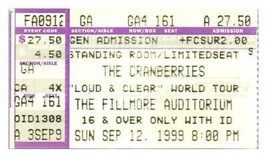 The Cranberries Concert Ticket Stub September 12 1999 Denver Colorado - £32.51 GBP