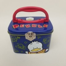 Vtg 1996 Sanrio Germany Pekkle Duck Carry Box  Blue Tin Metal  Container... - $24.74
