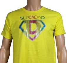 Vtg 70s Super Dad T-SHIRT Fits Medium Yellow w/ Vibrant Iron-On Superman Father - $24.74