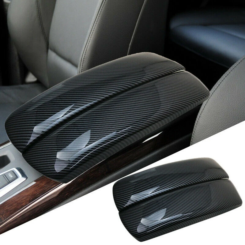 Carbon Fiber Car Storage Box Panel Cover Armrest Box Panel for BMW X5 X6 E70 E - £28.97 GBP