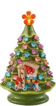 Illuminated ~ Multicolor Flower Lights ~ GNOME ~ Ceramic Tree ~ Battery ... - $50.00