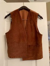 Vintage western West Coast Connections Genuine leather boho vest - £39.47 GBP