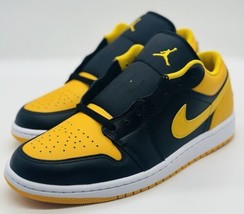 NEW Nike Air Jordan Retro 1 Low Black Yellow Ochre 553558-072 Men’s Size... - $148.49
