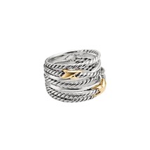 Vintage Rings Cross Braided Classic Jewelry Copper Mens Womens Twisted Wire Ring - £23.61 GBP